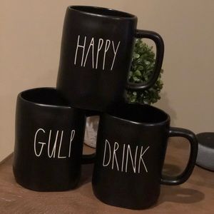 Rae Dunn Set of 3 Black Mugs